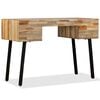 vidaXL Writing Desk Reclaimed Wood Reclaimed Teak, Steel 43.3 in desk