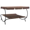 vidaXL Sun Lounger Brown Powder-coated steel, Polyester 78.7 x 57.1 in