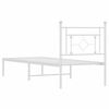 vidaXL Bed Frame White Powder-coated steel Small Single Bed Frame