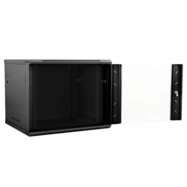 vidaXL Network Cabinet with Storage Black 60 x 60 x 50 cm Steel