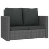 vidaXL Sofa Set Grey and dark grey PE rattan, powder-coated steel
