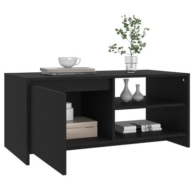 vidaXL Coffee Table Black 40.2"x19.7"x17.7" Engineered Wood