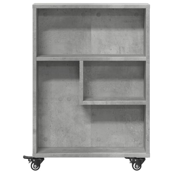 vidaXL Narrow Storage Trolley Concrete Grey Engineered Wood Narrow