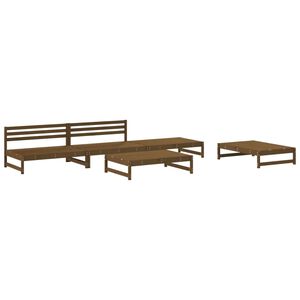 vidaXL Garden Lounge Set Honey Brown Solid Pine Wood 5-Piece Modular