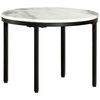 vidaXL Table White and Black Marble, Powder-Coated Steel Medium Durable