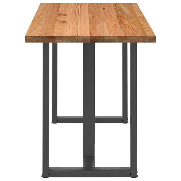 vidaXL Dining Table Light brown Solid oak wood Large Adjustable Feet