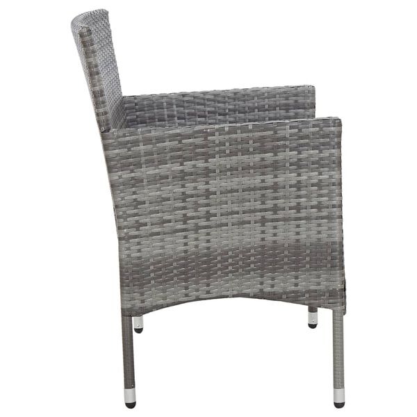 vidaXL Garden Bench Grey PE Rattan 41.3 in Weather-resistant materials