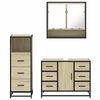 vidaXL Bathroom Furniture Set Sonoma Oak Engineered Wood Medium