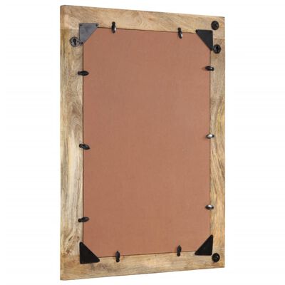 Back of framed piece showing brown backing and metal hinges