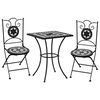 vidaXL Mosaic Bistro Set Black and White