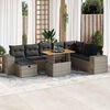 vidaXL Garden Sofa Set Grey PE rattan Large Adjustable Feet