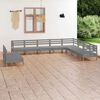 vidaXL Garden Lounge Set Grey Solid pinewood 10 Piece Set Modular