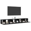 vidaXL TV Cabinet Set 4 pcs Black Oak 23.62 x 11.81 x 11.81 in