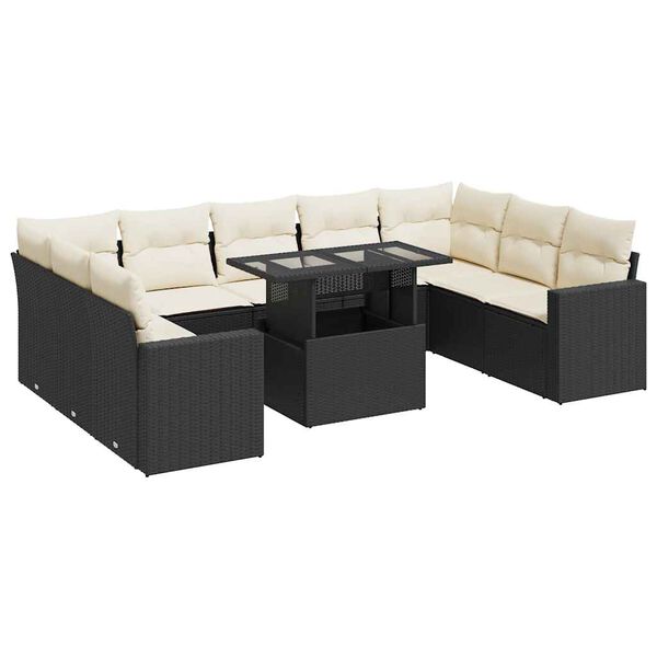 vidaXL Garden Sofa Set Black