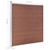 vidaXL WPC Fence Set 2 Square + 1 Slanted 175.6"x73.2" Brown