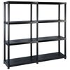 vidaXL Storage Shelf 4-Tier Black 48.0x12.0x51.2" Plastic (2x147683)