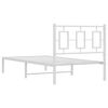 vidaXL Bed Frame White Steel Single Bed Frame Rectangular Modern