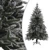vidaXL Artificial Christmas Tree Green with flocked white snow
