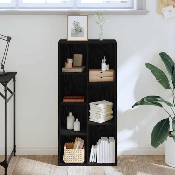 vidaXL Bookcase Black Oak 50 x 25 x 102 cm
