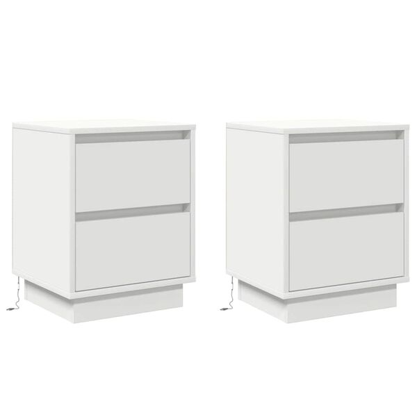 vidaXL Bedside Cabinet 2 pcs White 15.35 x 13.58 x 19.69 in