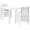 vidaXL Garden Dining Set 3 pcs White Polt rattan