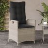 vidaXL Reclining Garden Chair Light Grey Poly Rattan Standard