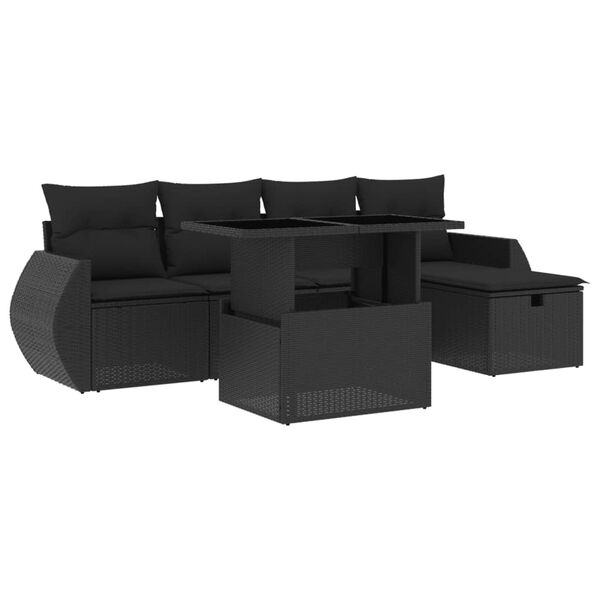 vidaXL Garden Sofa Set Black