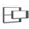vidaXL Wall Shelf High gloss grey Engineered wood Wall mounting