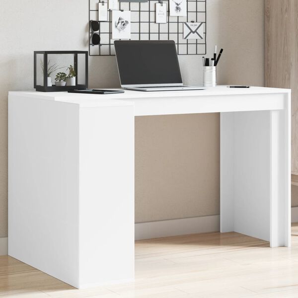 vidaXL Office Desk White Engineered wood Medium Office Desk