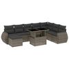 vidaXL Garden Sofa Set Grey PE rattan, powder-coated steel, tempered glass