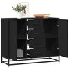 vidaXL Sideboard Black Engineered wood and metal Sideboard Rectangular