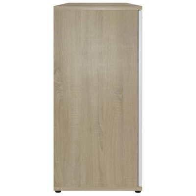 vidaXL Sideboard White and Sonoma Oak 47.2"x14"x29.5" Engineered Wood