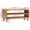 vidaXL TV Cabinet Rough Mango Solid rough mango wood Medium TV Cabinet