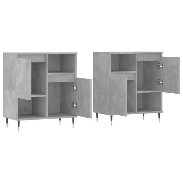 vidaXL Sideboard Set of 2 Concrete grey Engineered wood, metal