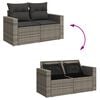 vidaXL Garden Sofa Set Grey PE Rattan, Powder-Coated Steel Large Modular