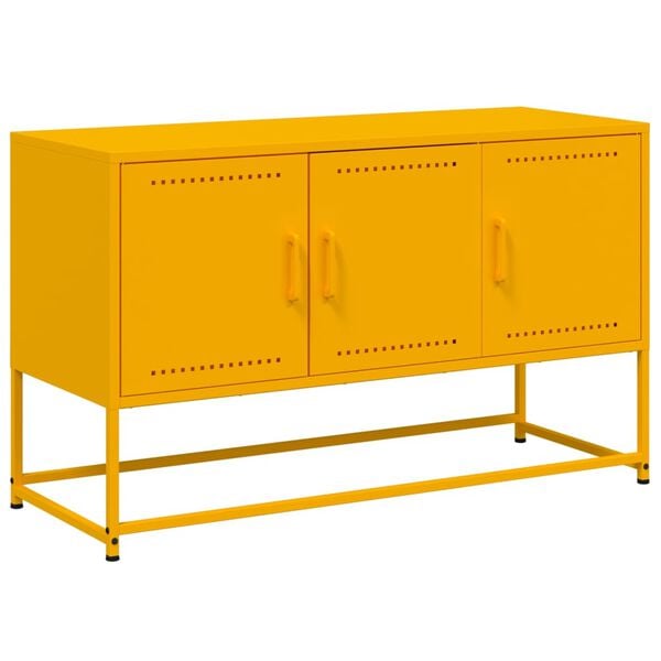 vidaXL TV Cabinet Mustard Yellow Steel 39.6 x 15.4 x 23.8 in TV Cabinet