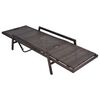 vidaXL Sun Lounger Brown PE rattan, powder-coated steel, polyester cushion
