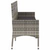 vidaXL Garden Bench Grey Poly Rattan, Powder-Coated Steel, Polyester