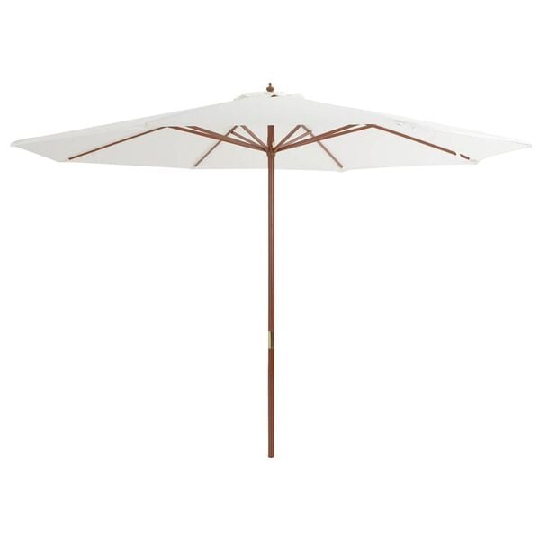 vidaXL Garden Parasol Sand White Polyester 137.8 inch diameter