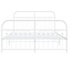 vidaXL Bed Frame White Steel Double Bed Frame Rectangular