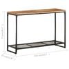 vidaXL Console Table Natural wood and black Solid acacia wood, iron