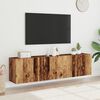 vidaXL TV Cabinet Set of 2 Old Wood Engineered Wood Floating TV Cabinet