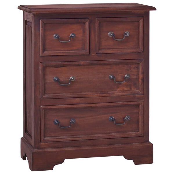 vidaXL Chest Of Drawer Classic Brown Solid Mahogany Wood Medium