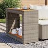 vidaXL Garden Side Table Grey and Brown PE Rattan Small Durable