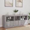 vidaXL Sideboard Grey sonoma Engineered wood, Glass 63.8 x 14.6 x 26.4 in