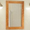 vidaXL Bathroom Mirror Brown Solid Acacia wood, Glass Medium