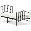 vidaXL Bed Frame Black Powder-Coated Steel Small Single Bed Frame
