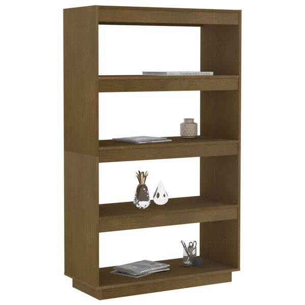 vidaXL Book Cabinet Honey brown Solid pinewood 31.5x13.8x53.1 in Sleek