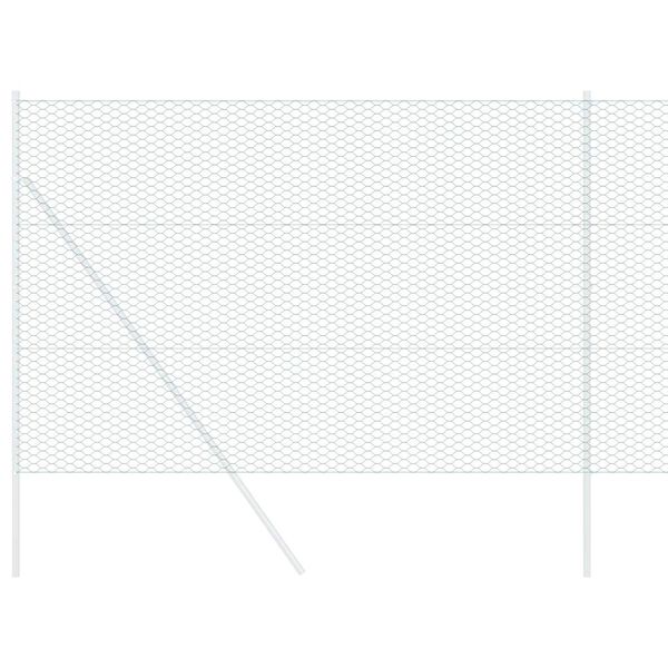 vidaXL Hexagon Fence Green 59.1" x 1968.5" Steel