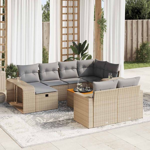 vidaXL Garden Sofa Set Beige